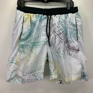 Vestige Mens Tortuga Drawstring Swim Trunks White Multicolor S